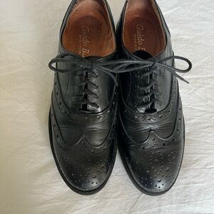 Black Leather Women's Oxfords